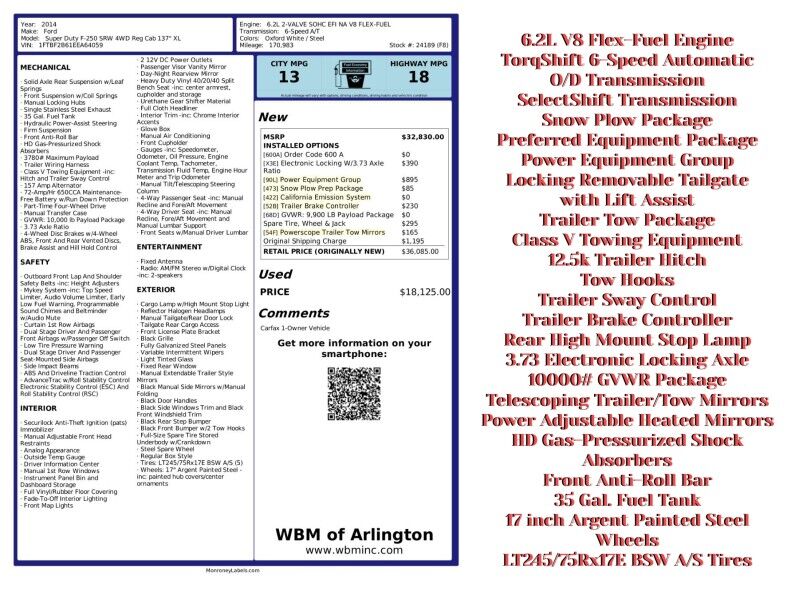 2014 Ford F-250 Super Duty XL LB 4WD Arlington VA