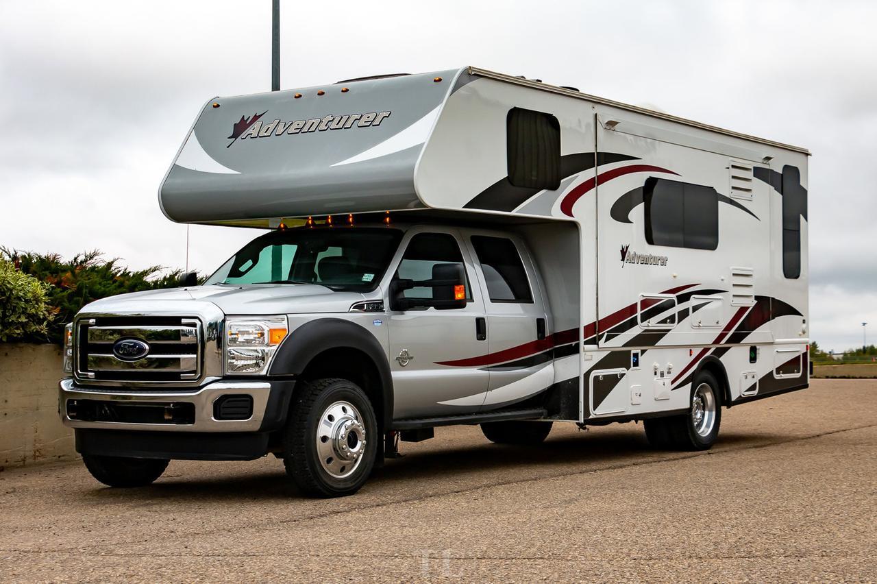 2014 Ford F-450 4x4 Crew Cab 29SD Quad Adventurer Diesel Red Deer AB