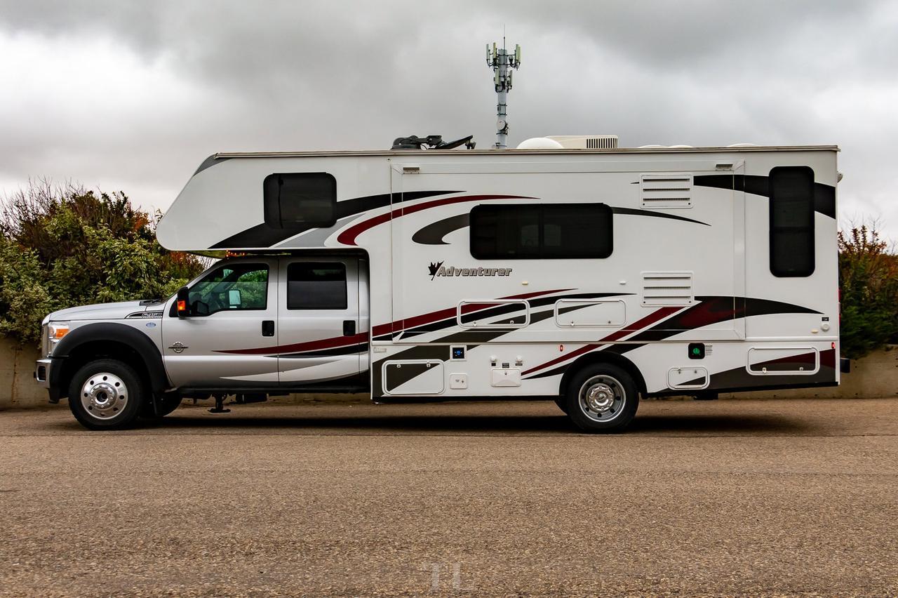 2014 Ford F-450 4x4 Crew Cab 29SD Quad Adventurer Diesel Red Deer AB