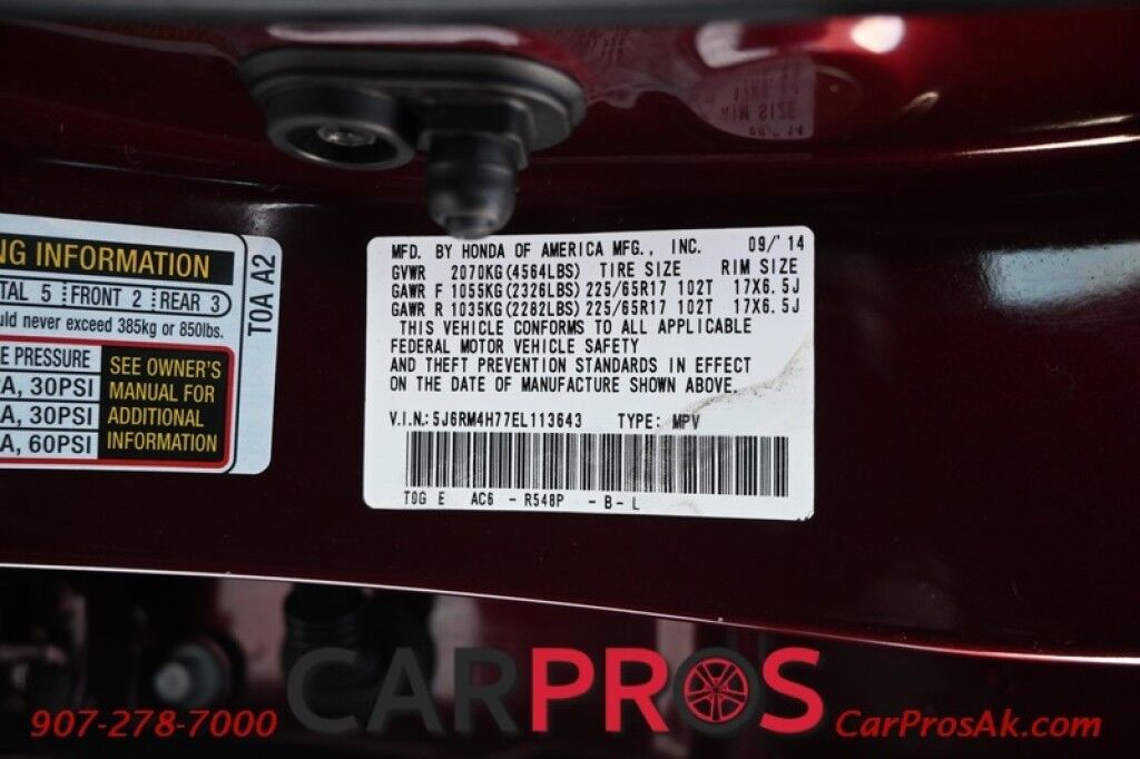 2014 Honda CR-V EX-L - All Wheel Drive - Power & Leather Heated Seats - Sunroof - Navigation - Powered Windows & Door Locks - Fog Lights - Block Heater - Keyless Entry - 1 Owner Anchorage AK