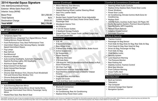 2014 Hyundai Equus Signature Raleigh NC