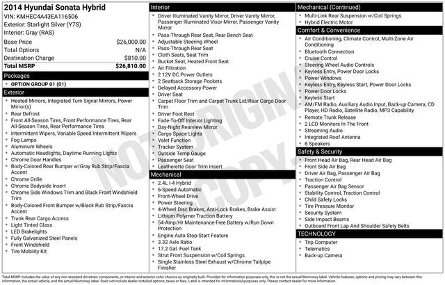 2014 Hyundai Sonata Hybrid Base Raleigh NC