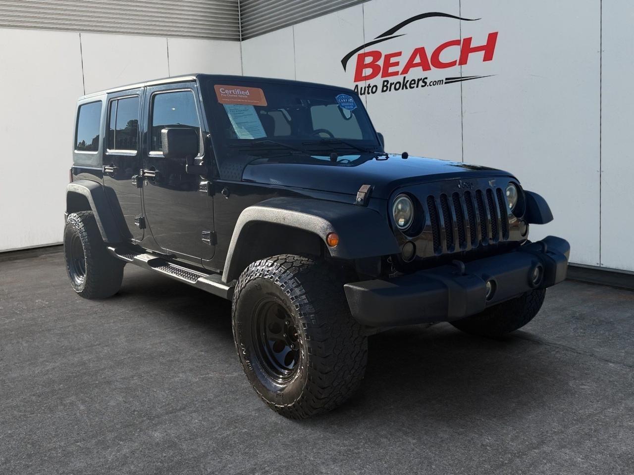 2014 Jeep Wrangler Unlimited Sport, BRUSH GUARD, 4X4, TOW HOOKS, RUNNING BOARDS, TOW PACKAGE, HEATED MIRRORS, ALL WEATHER FLOOR MATS, AUX, USB, BUILT FOR TRAILS AND READY FOR ANYTHING! Norfolk VA