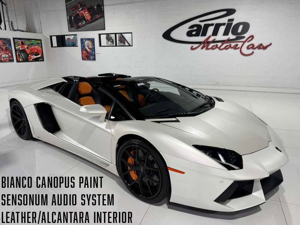 2014 Lamborghini Aventador Roadster Bianco Canopus paint, Sensonum audio system AND MUCH MORE!!