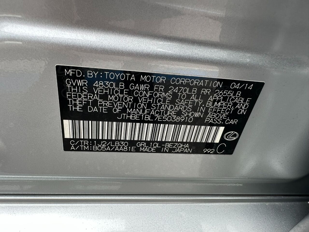 2014 Lexus GS 350 4dr Sdn RWD F Sport Jacksonville FL