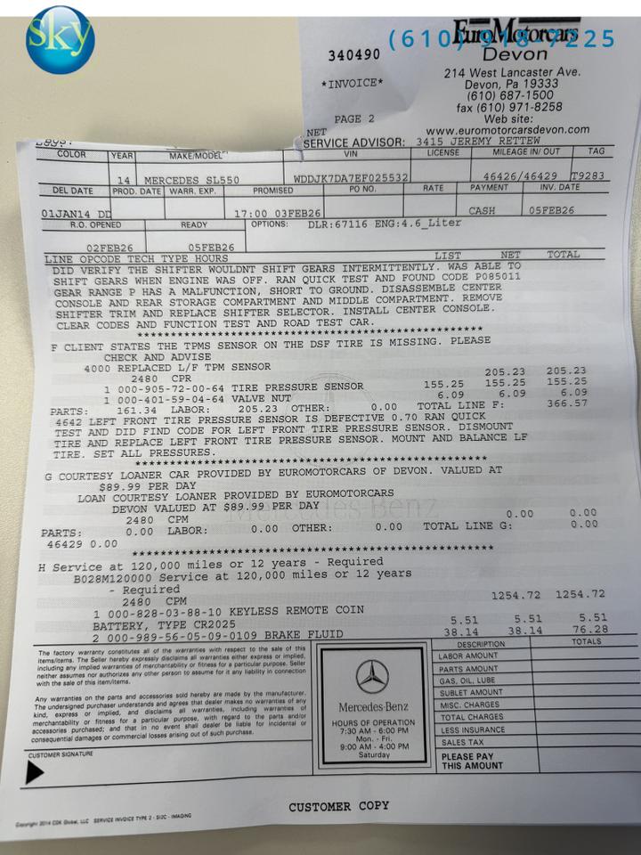 2014 Mercedes-Benz SL 550 Roadster West Chester PA