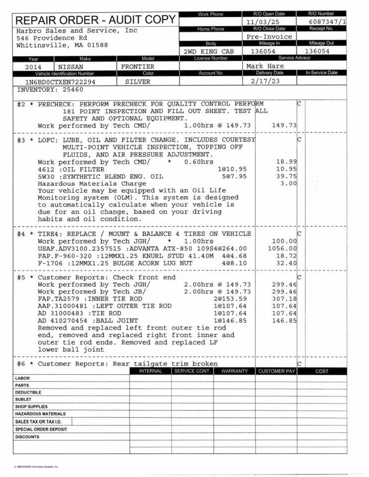 2014 Nissan Frontier S Whitinsville MA