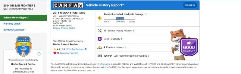 2014 Nissan Frontier S Webster MA
