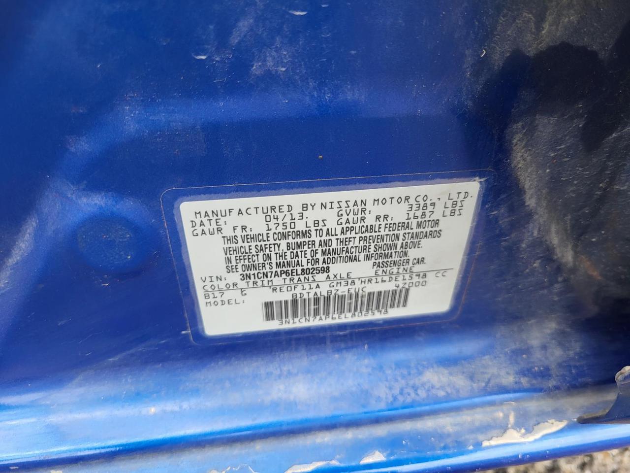 2014 Nissan Versa 4dr Sdn CVT 1.6 SV Beeville TX