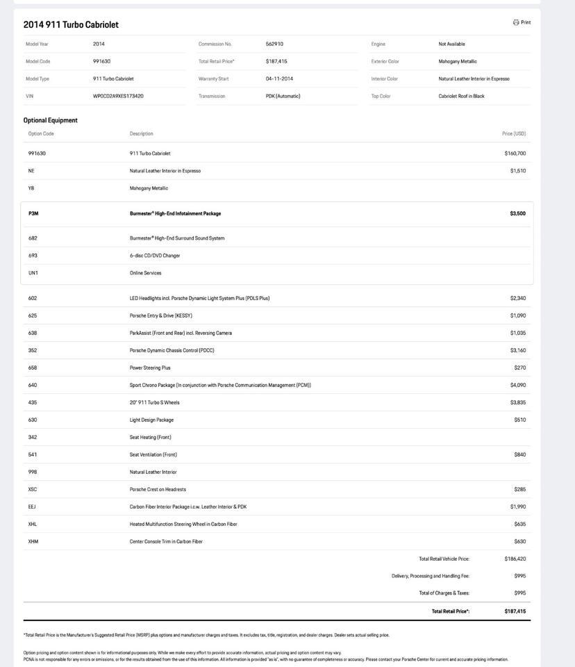 2014 Porsche 911 Turbo Cabriolet Pompano Beach FL