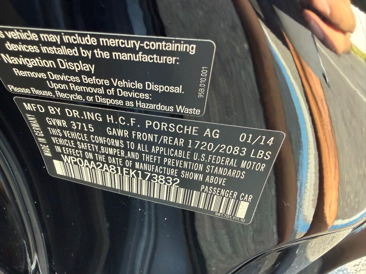 2014 Porsche Cayman 2dr Cpe Jacksonville FL