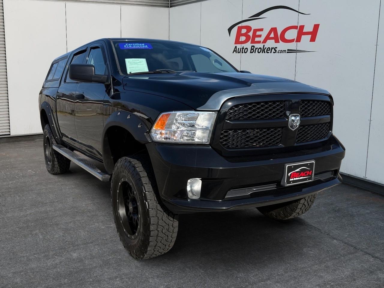 2014 Ram 1500 Express, BLUETOOTH, POWER AND HEATED MIRRORS W/ MANUAL FOLD, TOW PACKAGE, RUNNING BOARDS, CAMPER SHELL, BLACK WHEELS, CRUISE CONTROL, STEERING WHEEL CONTROLS, CD PLAYER, LOW MILES!