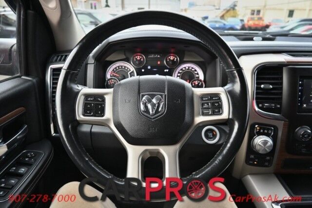 2014 Ram 1500 Laramie - 4x4 - Crew Cab - 5.7L HEMI V8 - Convenience and Protection Pkg - Heated & Cooled Leather Seats - Remote Start - Alpine Premium Sound - Backup Camera - Bed Rack - Bed Liner - Running Boards - Low Miles Anchorage AK