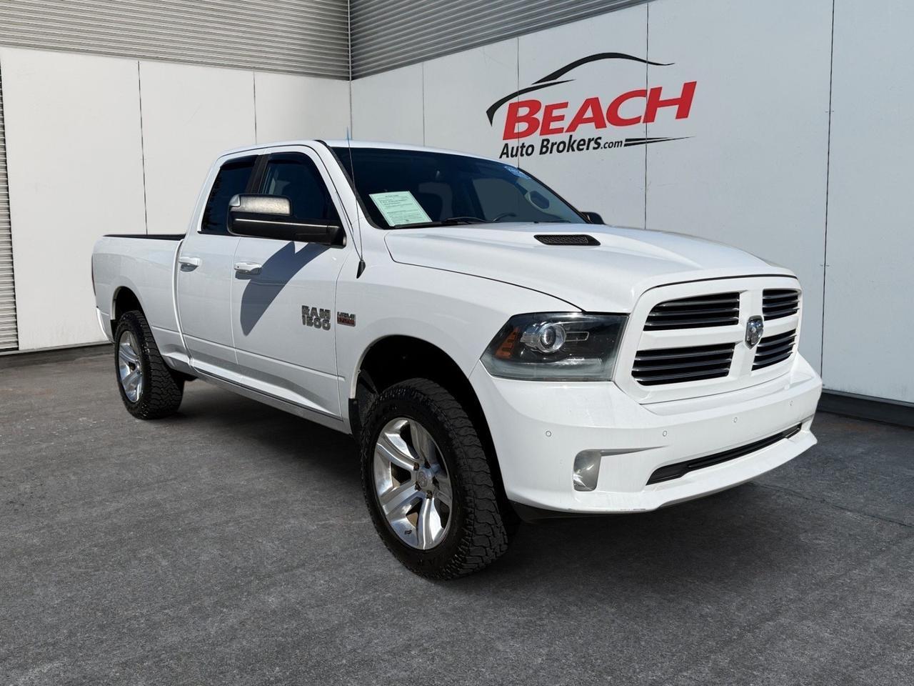 2014 Ram 1500 Sport, TOW PACKAGE, HEATED MIRRORS, BACKUP CAMERA, UNIVERSAL GARAGE DOOR OPENER, BED LINER, TAILGATE STEP, POWER SLIDING REAR WINDOW, A/C COOLED SEATS, 4x4, KEYLESS START, SOLD AS IS - WHOLESALE VEHICLE! Norfolk VA