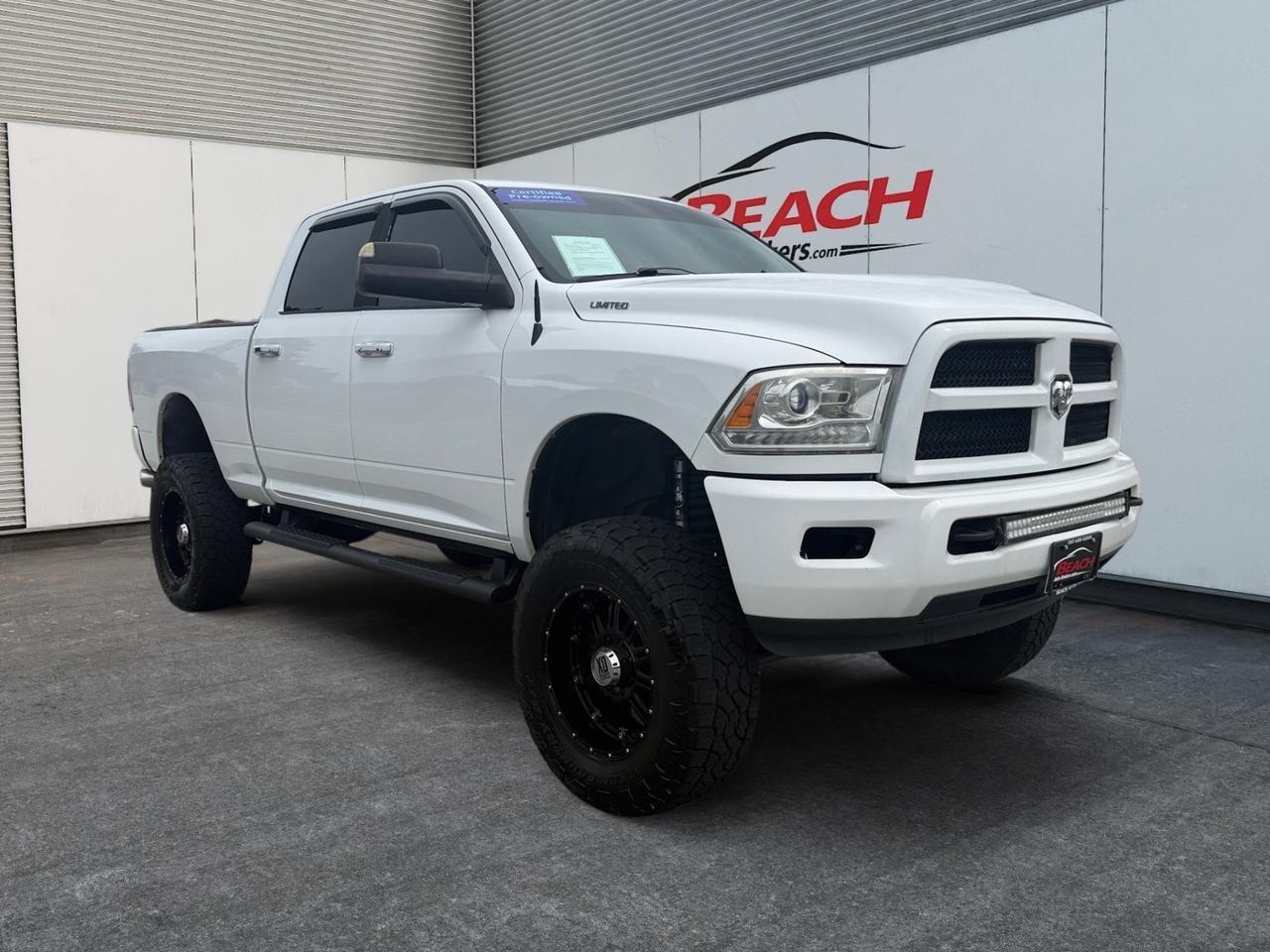 2014 Ram 2500 Longhorn Limited, HEATED/VENTILATED SEATS, HEATED REAR SEATS, ALPINE SPEAKERS, UNIVERSAL GARAGE DOOR OPENER, BED LINER, TONNEAU COVER, RUNNING BOARDS, POWER SLIDING REAR WINDOW, POWER/HEATED MIRRORS, SUNROOF, CLEAN CARFAX, LOW MILES, THIS RAM HAS IT
