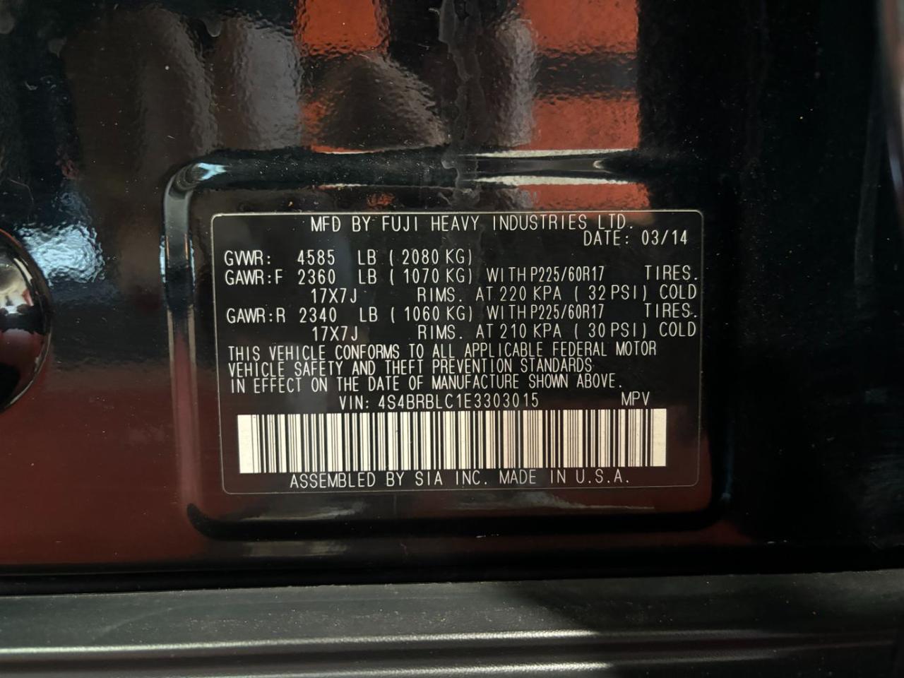 2014 Subaru Outback 2.5i Limited Franklin OH