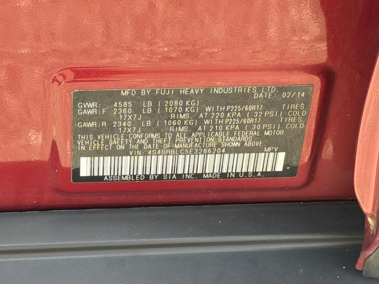 2014 Subaru Outback 2.5i Hagerstown MD