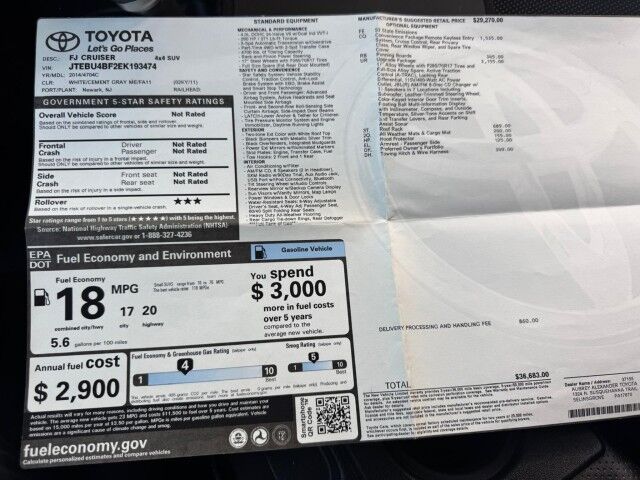 2014 Toyota FJ Cruiser Whitehall PA