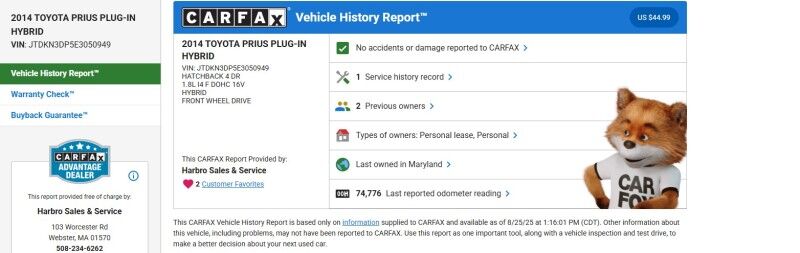 2014 Toyota Prius Plug-In - FROM MARYLAND ZERO RUST - LEATHER Whitinsville MA