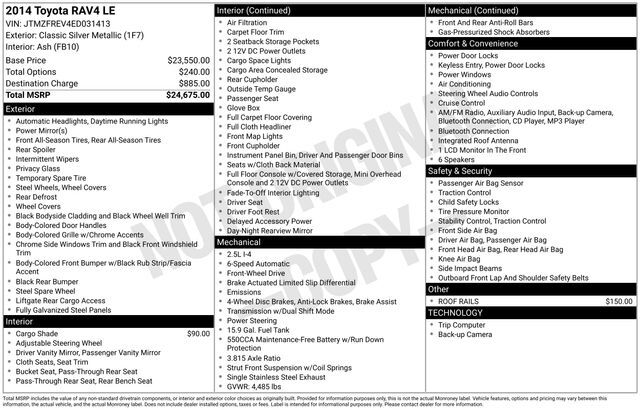 2014 Toyota RAV4 LE Raleigh NC