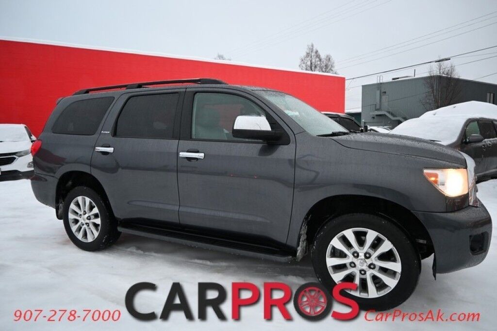 2014 Toyota Sequoia Platinum - 4x4 - 5.7L V8 - Auto Start - Front Heated and Cooled Leather Seats - Rear Entertainment - Sunroof - JBL Speakers - Bluetooth - Navigation - Backup Camera - 3rd Row - Seats 7 - Blind Spot Alert - Tow Pkg Anchorage AK