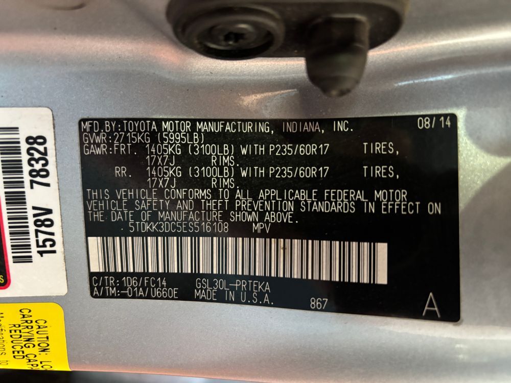 2014 Toyota Sienna LE V6 8 Passenger Franklin OH