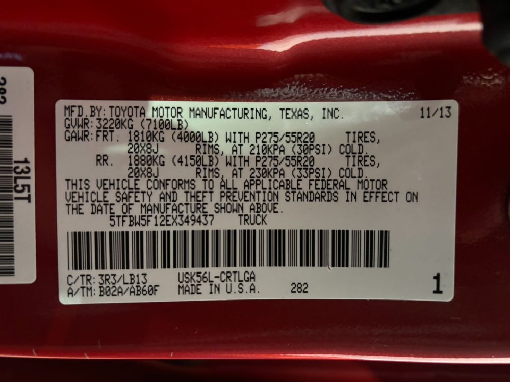 2014 Toyota Tundra Limited 5.7L V8 Franklin OH