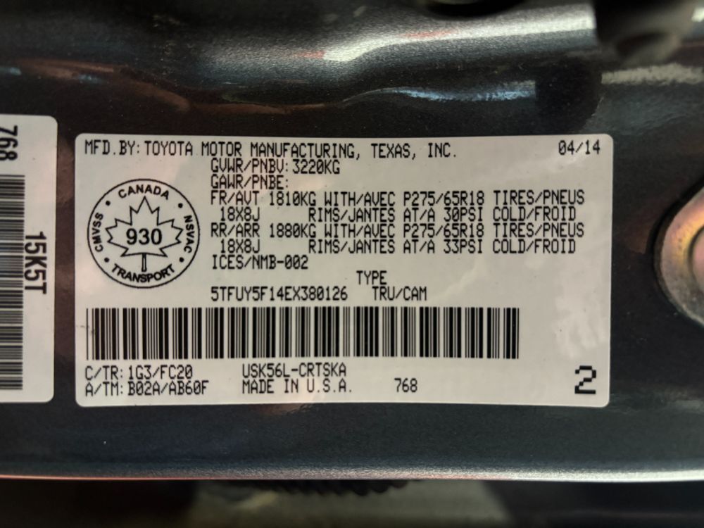 2014 Toyota Tundra SR5 5.7L V8 Franklin OH