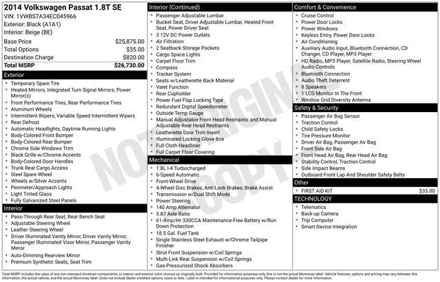 2014 Volkswagen Passat 1.8T SE Raleigh NC