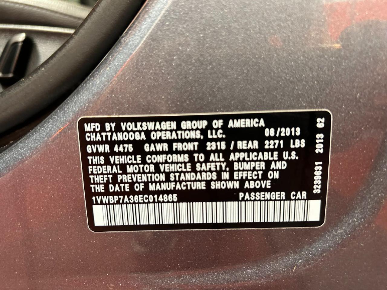2014 Volkswagen Passat 2.5L SE Franklin OH