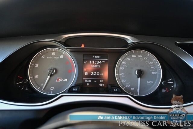 2015 Audi S4 Premium Plus / AWD / Technology Pkg / Power & Heated Leather Seats / Navigation / Sunroof / Blind Spot Alert / Bluetooth / Back Up Camera / Cruise Control / Keyless Entry & Start / 28 MPG / Only 58k Miles / 1-Owner Anchorage AK