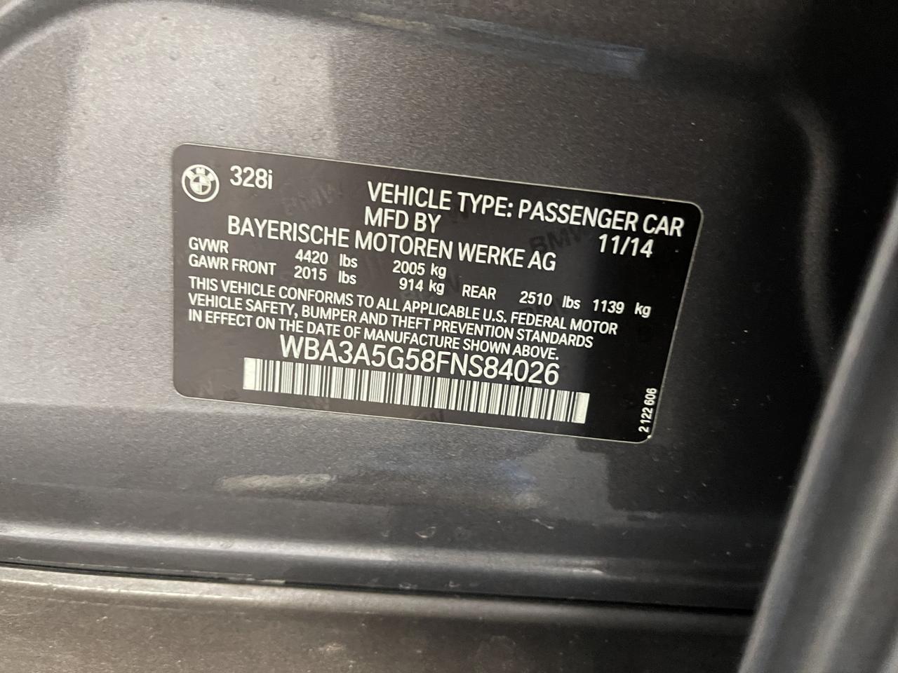 2015 BMW 3 SERIES 328I 328i Kansas City MO