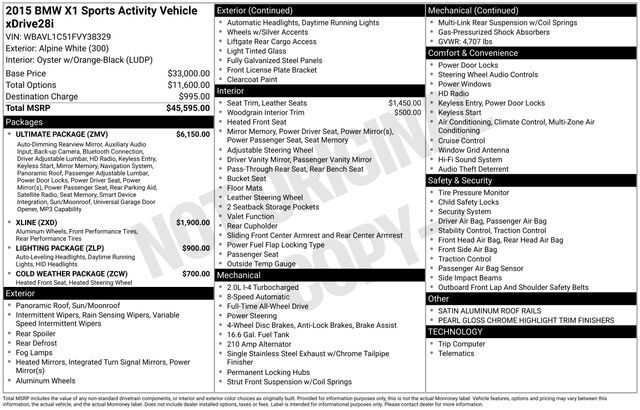 2015 BMW X1 xDrive28i Raleigh NC