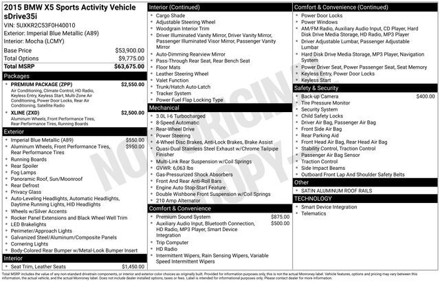 2015 BMW X5 sDrive35i Raleigh NC