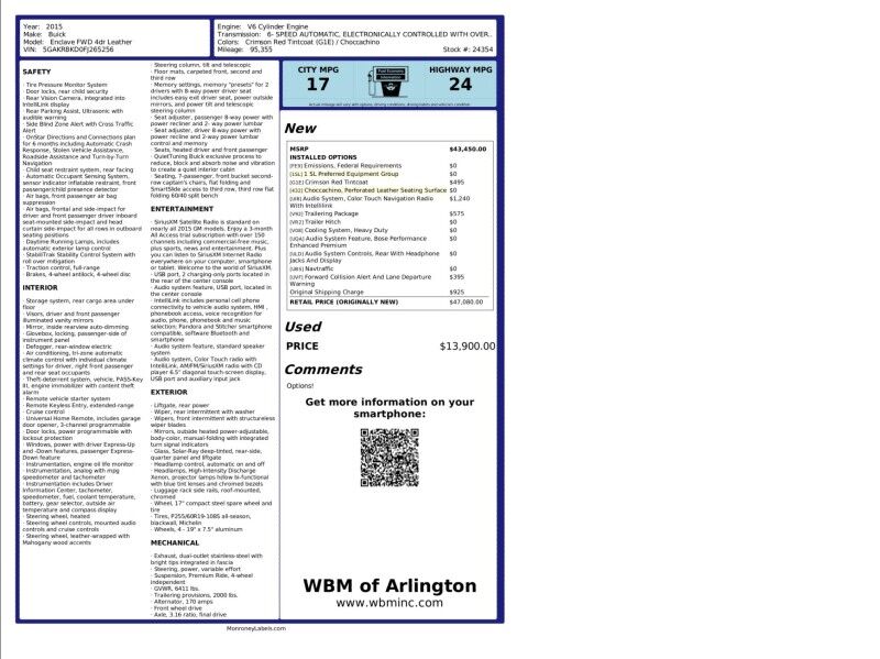 2015 Buick Enclave Leather FWD Arlington VA