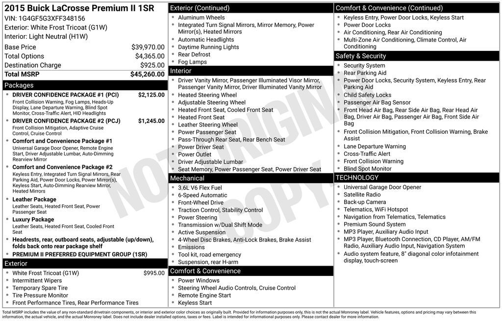 2015 Buick LaCrosse Premium II Group