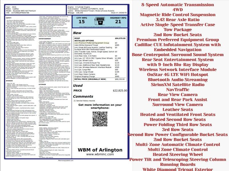 2015 Cadillac Escalade Premium 4WD