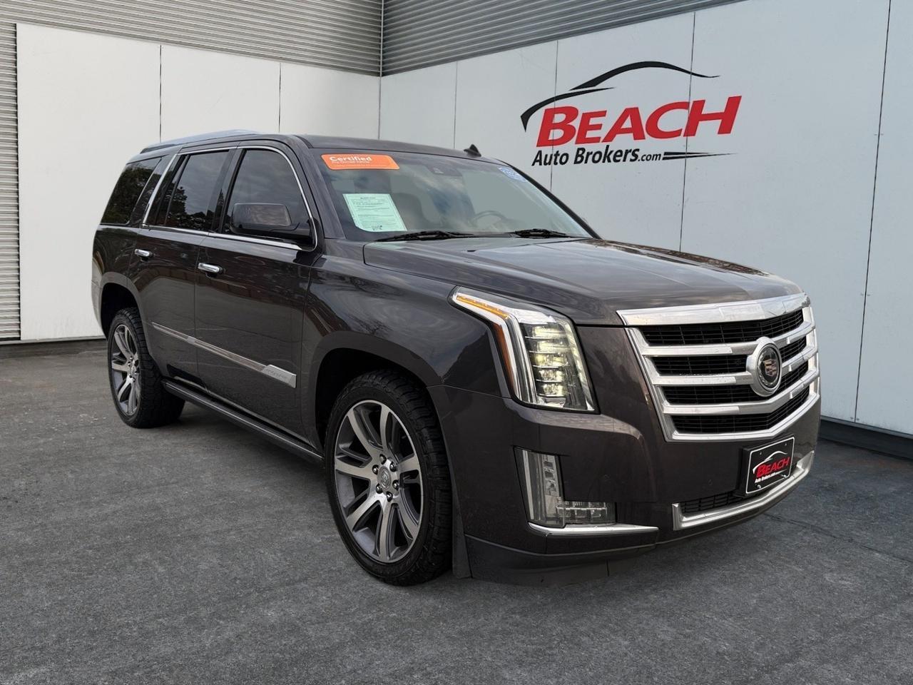 2015 Cadillac Escalade Premium, HEATED AND VENTILATED SEATS, HEATED REAR SEATS, POWER RUNNING BOARDS, SUNROOF, BOSE SPEAKERS, ALL WEATHER FLOOR MATS, CAPTAINS CHAIRS, 3RD ROW, REMOTE START, POWER FOLDING MIRRORS, THE PERFECT FAMILY VEHICLE!