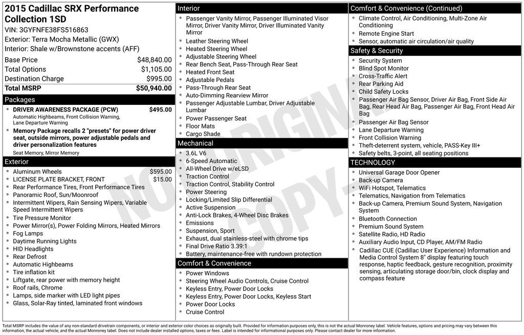 2015 Cadillac SRX Performance