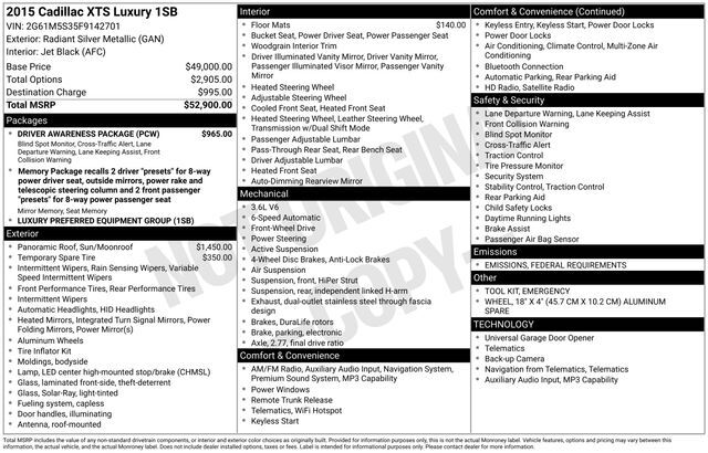 2015 Cadillac XTS Luxury Raleigh NC