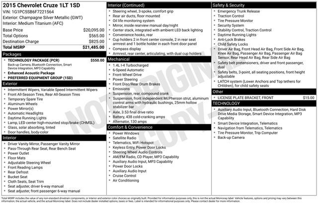 2015 Chevrolet Cruze 1LT Raleigh NC