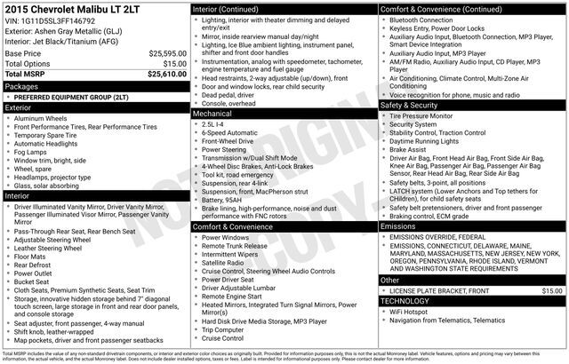 2015 Chevrolet Malibu LT Raleigh NC