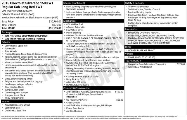 2015 Chevrolet Silverado 1500 WT Raleigh NC