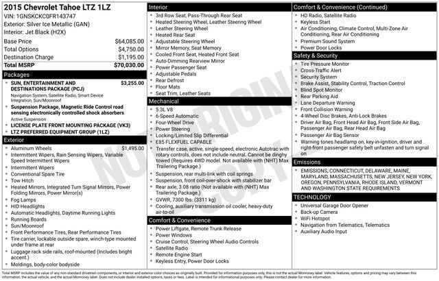 2015 Chevrolet Tahoe LTZ Raleigh NC