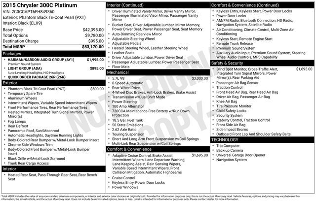 2015 Chrysler 300 C Platinum Raleigh NC