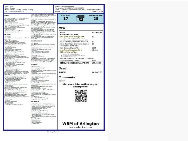 2015 Chrysler Town & Country Touring