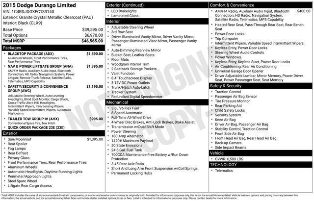 2015 Dodge Durango Limited Raleigh NC