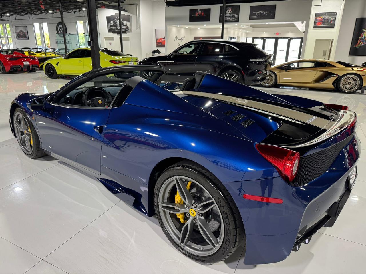 2015 Ferrari 458 Speciale Aperta Blu Tour De France paint, Livrea Grigio Ingrid E Nero DS, carbon racing seats AND MUCH MORE!!! Fort Lauderdale FL