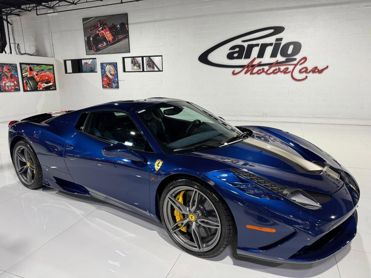 2015 Ferrari 458 Speciale Aperta Blu Tour De France paint, Livrea Grigio Ingrid E Nero DS, carbon racing seats AND MUCH MORE!!! Fort Lauderdale FL