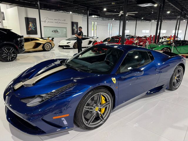 2015 Ferrari 458 Speciale Aperta Blu Tour De France paint, Livrea Grigio Ingrid E Nero DS, carbon racing seats AND MUCH MORE!!! Fort Lauderdale FL